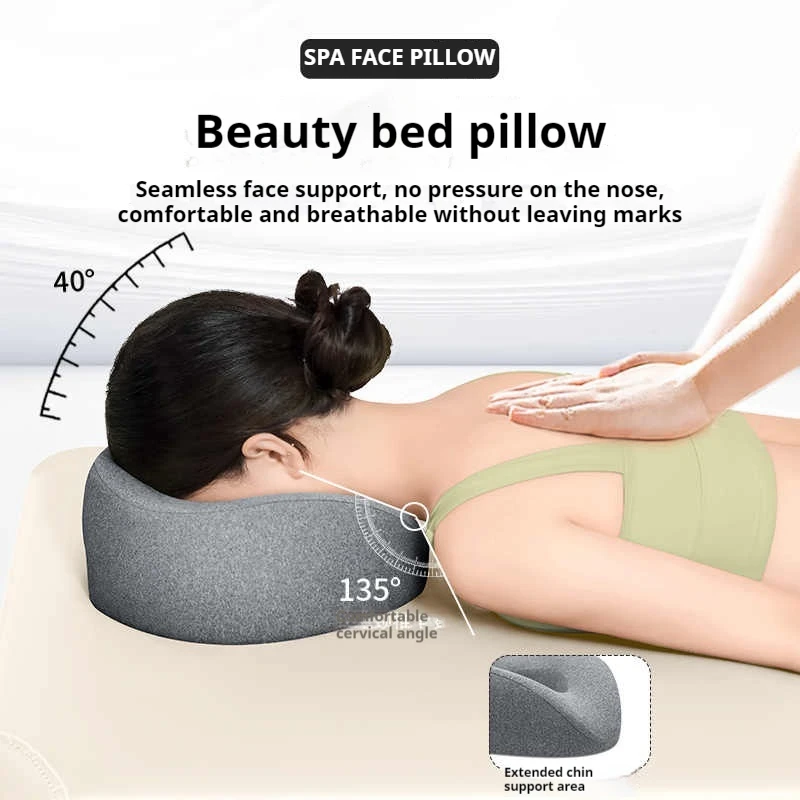 SPA Massage Pillow Soft Ergonomics Lying Down Pillow Face Rest Pillow Beauty Salon Pad for Plane Family Beauty Salon Travel Home