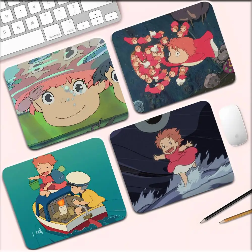 Cartoon P-PonyoS Mousepad Small LockEdge Mouse Pad For Gamers Computer Desk Pad Rectangular Anti-slip Rubber