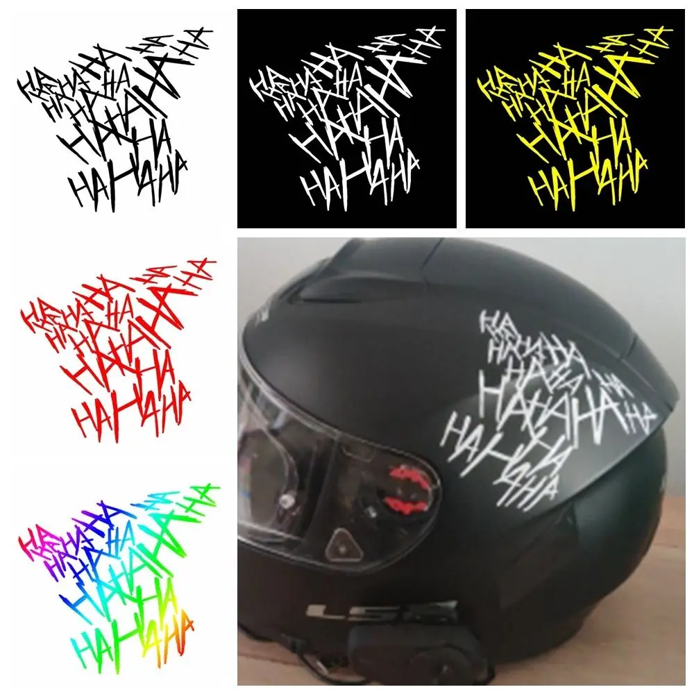 

Creative Motorcycle Helmet Sticker Funny Hahaha Decal Motorbike Scooter Electricbike Car Waterproof Bumper Decor Window Ornament
