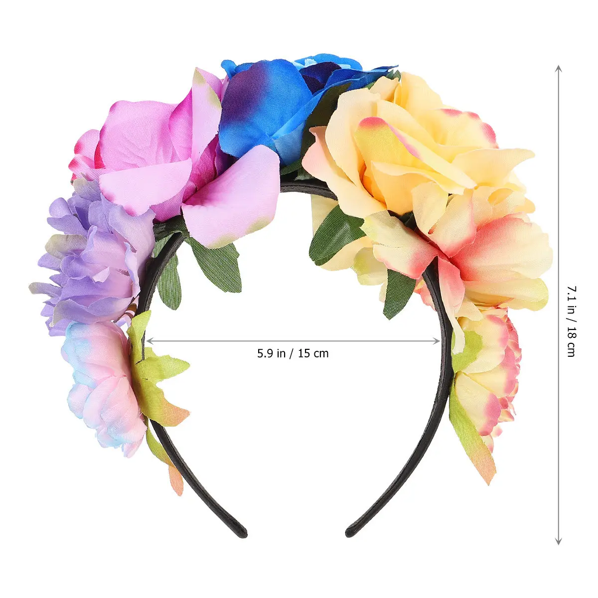 Simulation Rose Flower Headband for Women and Men Lightweight Comfortable Exquisite Detail Adorable Halloween Carnival