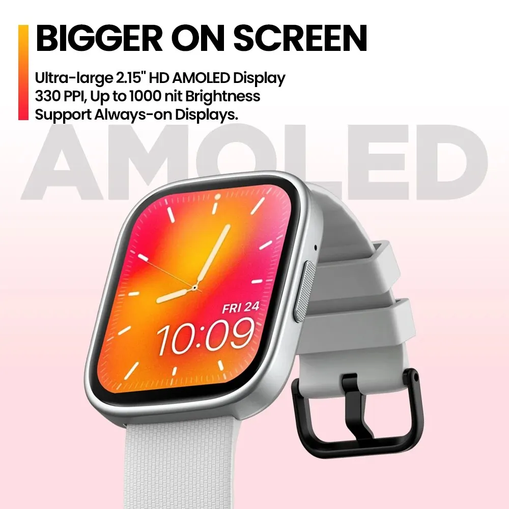 New Zeblaze GTS 3 Plus AMOLED Screen Smart Watch Ultra 2.15'' Hi-Fi Bluetooth Phone Calls Health and Fitness Tracking Smartwatch