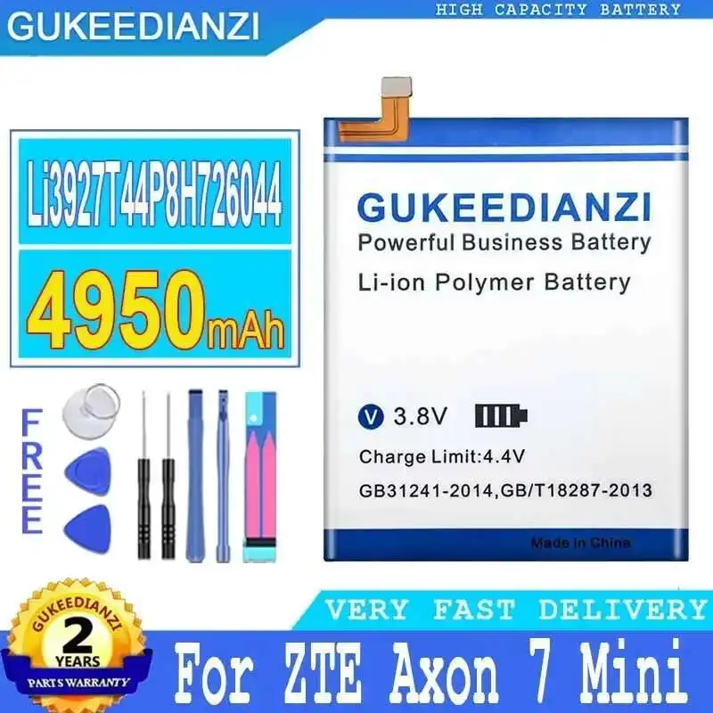 

For Zte Axon 7 Mini 5.2 Inch Mobile Phone Battery Long-Lasting 4950Mah Li3927t44p8h726044