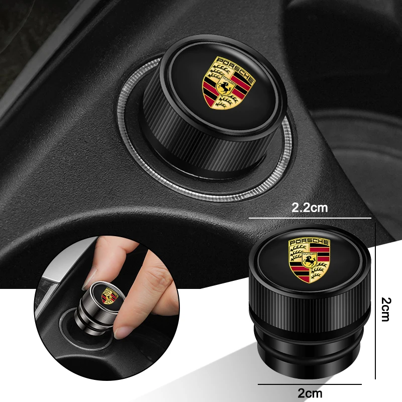 Car Metal Cigarette Lighter Cover Dust Proof Decoration Cap For Porsche Cayenne Panamera Macan 911 718 Taycan Boxster Cayman 918