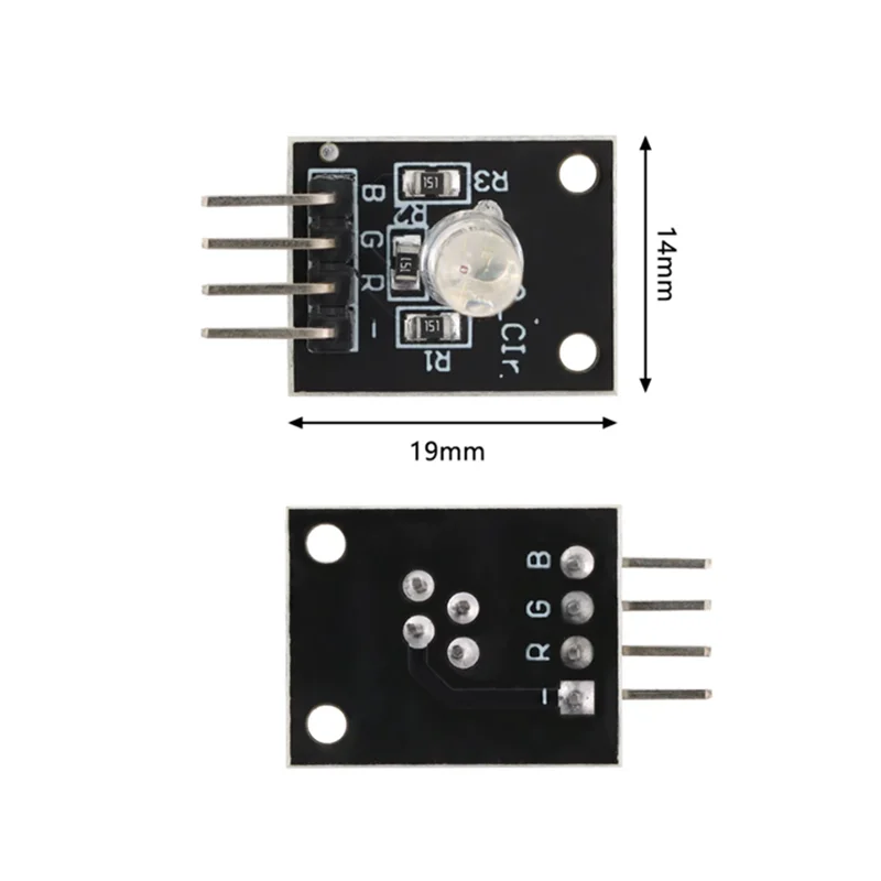 10PCS Through-hole RGB Full Color LED Module, 3-color LED Controllable Rainbow LED Chip Module, DIY Electronic Building Blocks