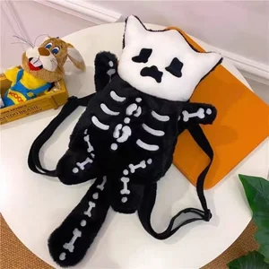 Y2K-Skull Plüsch-Rucksack, wunderschönes gotisches Skelettspielzeug-Rucksack, Cartoon-Anime-Tasche, Reise-Rucksack, Geburtstag und Geschenke von Halloween 10 Hauptverkauf Punkrock -Rucksack - №5