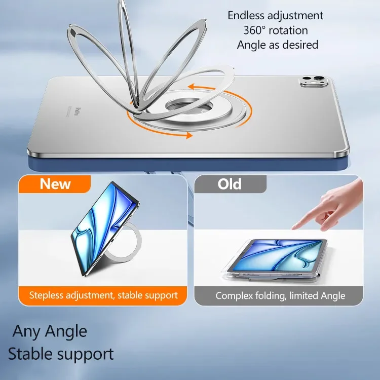New Powerful Magnetic Tablet Holder Ring Grips Adjustable 360 Aluminum Alloy Desktop for IPAD XIAOMI REDMI SAMSUNG Tablet Series image 5