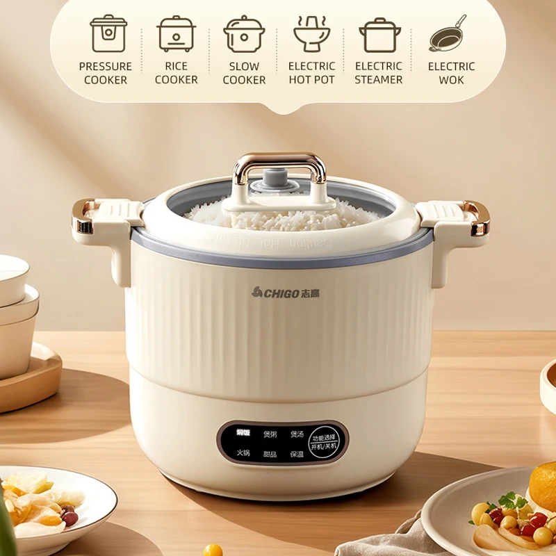 600 واط طباخ كهربائي متعدد الوظائف وعاء كهربائي جهاز طبخ الأرز المنزلي يخدم 2-3 أشخاص وعاء غير لاصق سهل التنظيف قطعة واحدة تصميم #3