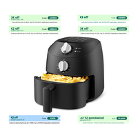 Midea Hot Air Fryer 4L, Oil-Free Airfryer 1500W, 8 Cooking Modes, 35-200°C, Baking, Roasting, Grilling, Defrosting, MAD40F8APK-S
