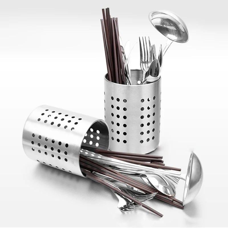 

Drainer Organizer Spoon Holder Holes Cutlery 10x12.5cm Ventilation Kitchen Utensil Home Stainless Steel Chopsticks