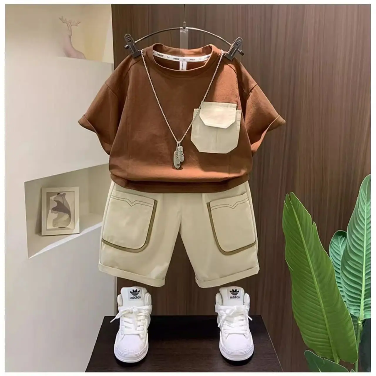 Boys Summer Short Sleeved Set 2024 New Korean Edition Fashionable Children's Thin Children's Summer Wear Baby Two Piece Set Kids