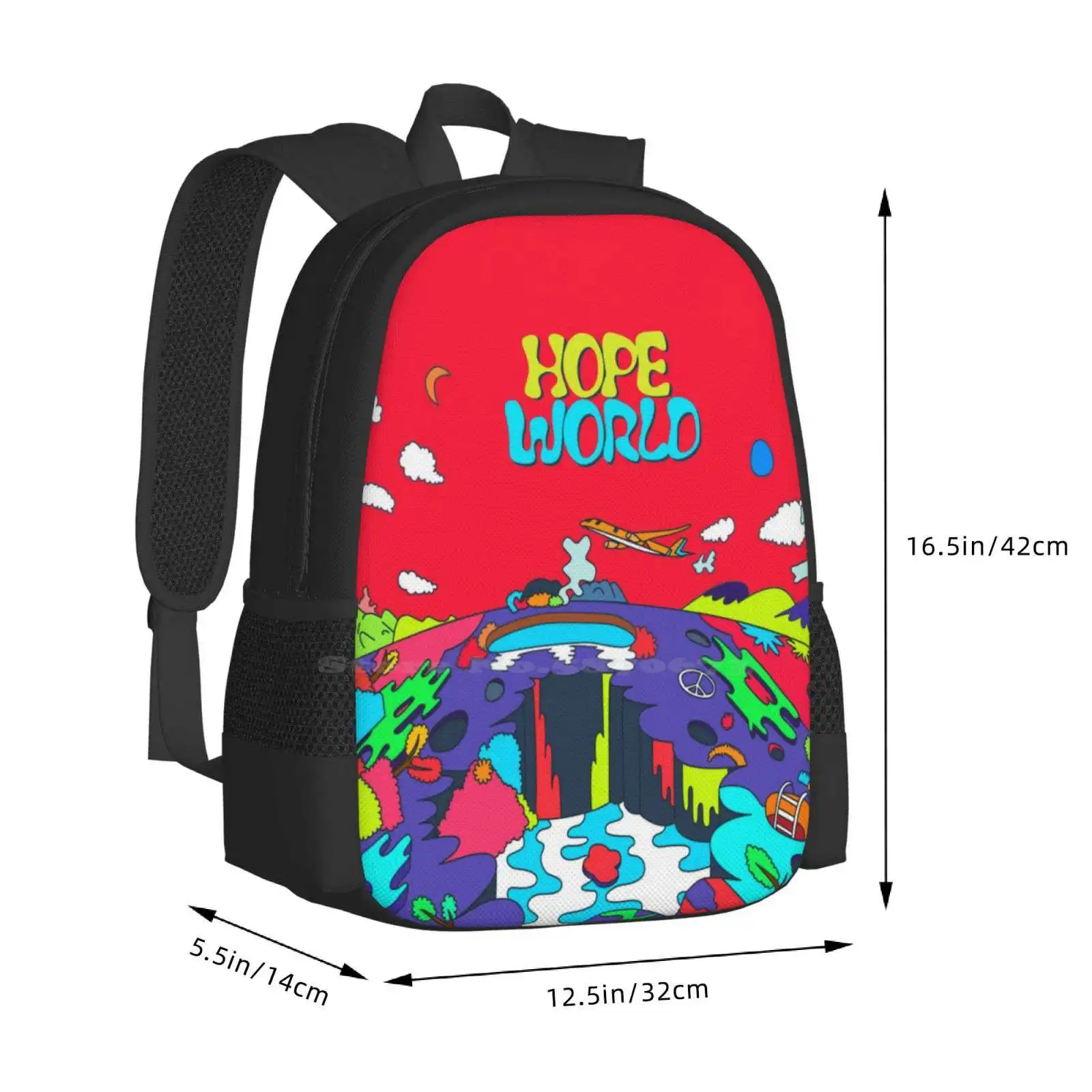 J-hope Hope World Album Art Pattern Design Bag mochila para estudiantes J Hope World Album Art Jhope Album Mixtape Hixtape Kpop