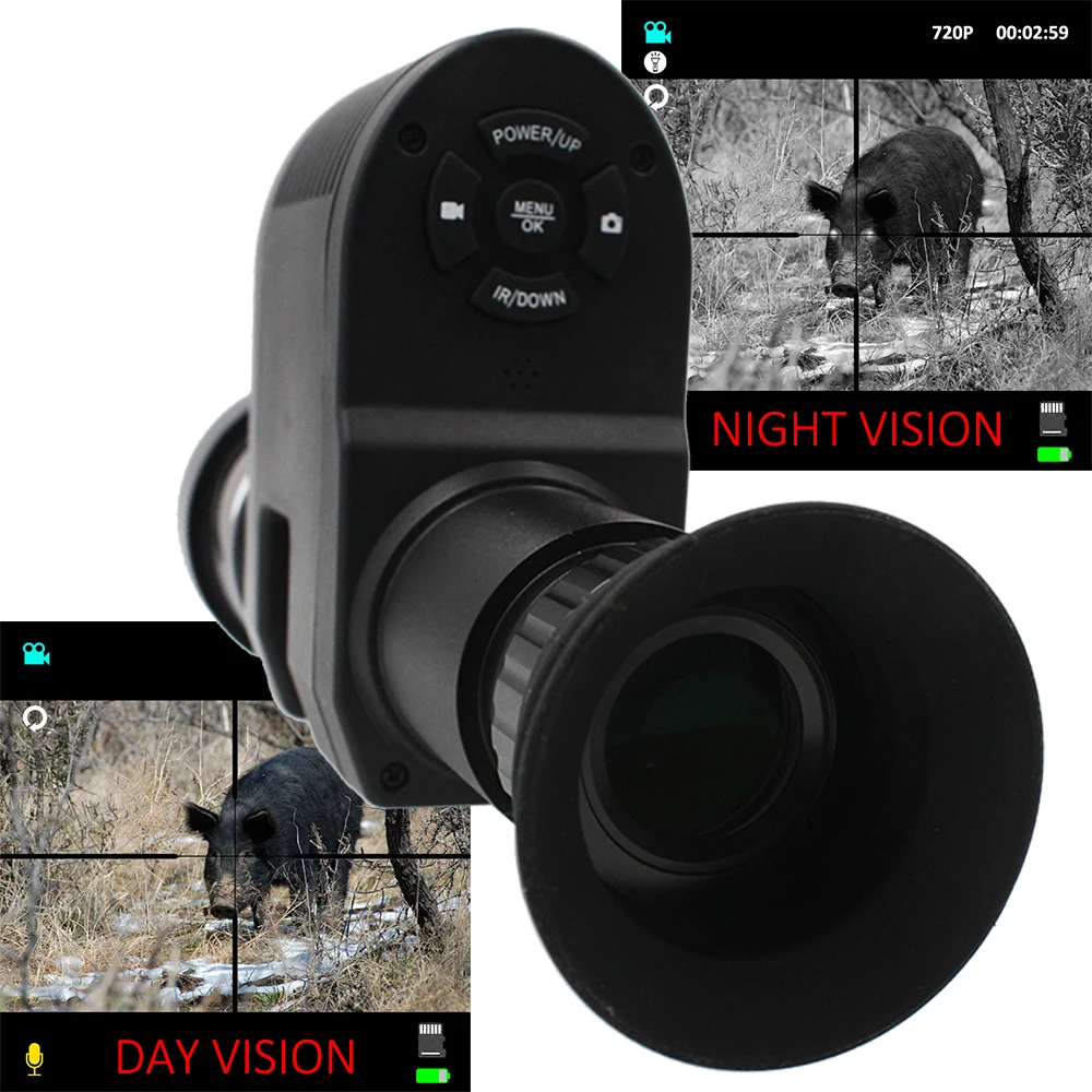 

Digital Night Vision Scope Attachment, Integrated 720p Video Record IR Camera, Thermal Optics Sight for Rifle Hunting