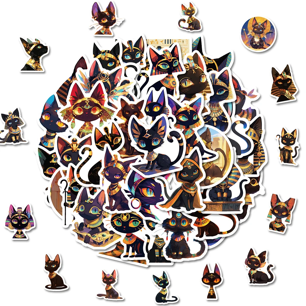 10/30/50pcs Cartoon Egyptian Cat Graffiti Stickers Cute Kitten Graffiti Decals Stationery Notebook Phone Fun Kid DIY Sticker Toy