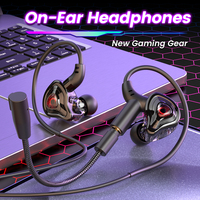 Game wired headphones With Dual Microphones Type C&3.5mm In-ear Earphones HiFi Stereo Headsets Sport Gaming Headphone For Phone