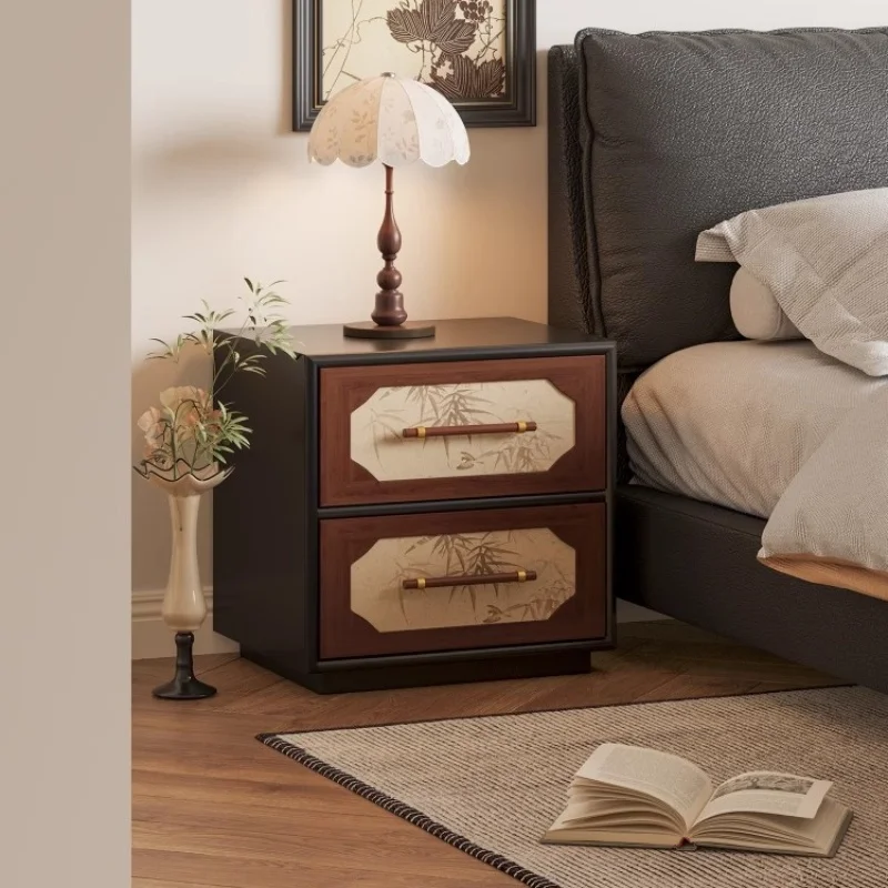 طاولة بجانب السرير من الخشب الصلب، منضدة متينة، أثاث غرفة نوم مصنوع يدويًا، حامل ليلي يدوم طويلاً، ديكور داخلي للمنزل #2