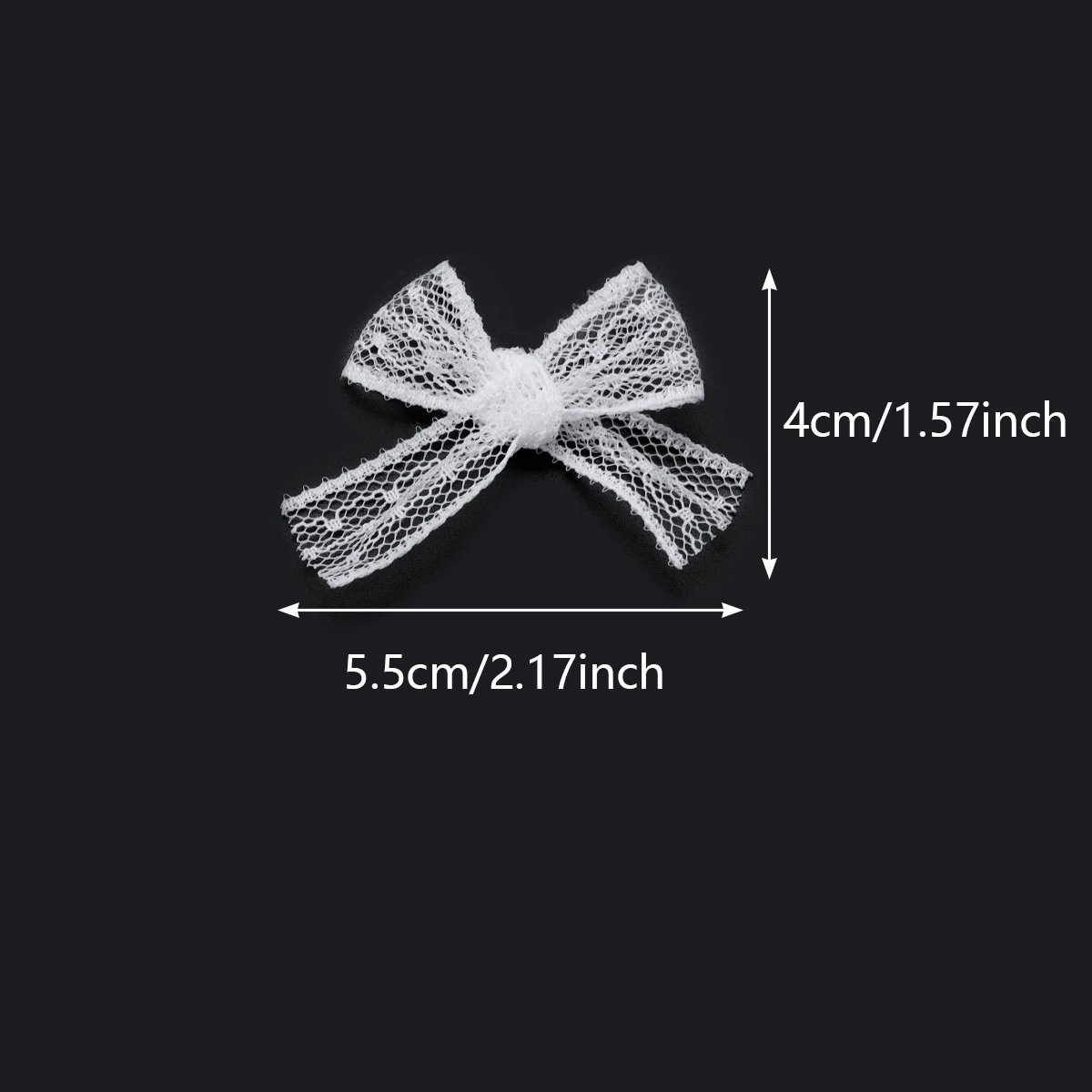 20-40pcs Polyester Mesh Lace Ribbon Bows White Polka Dot Flower Pattern Satin Ribbon Bows For DIY Handcraft Hairpin Garment Deco