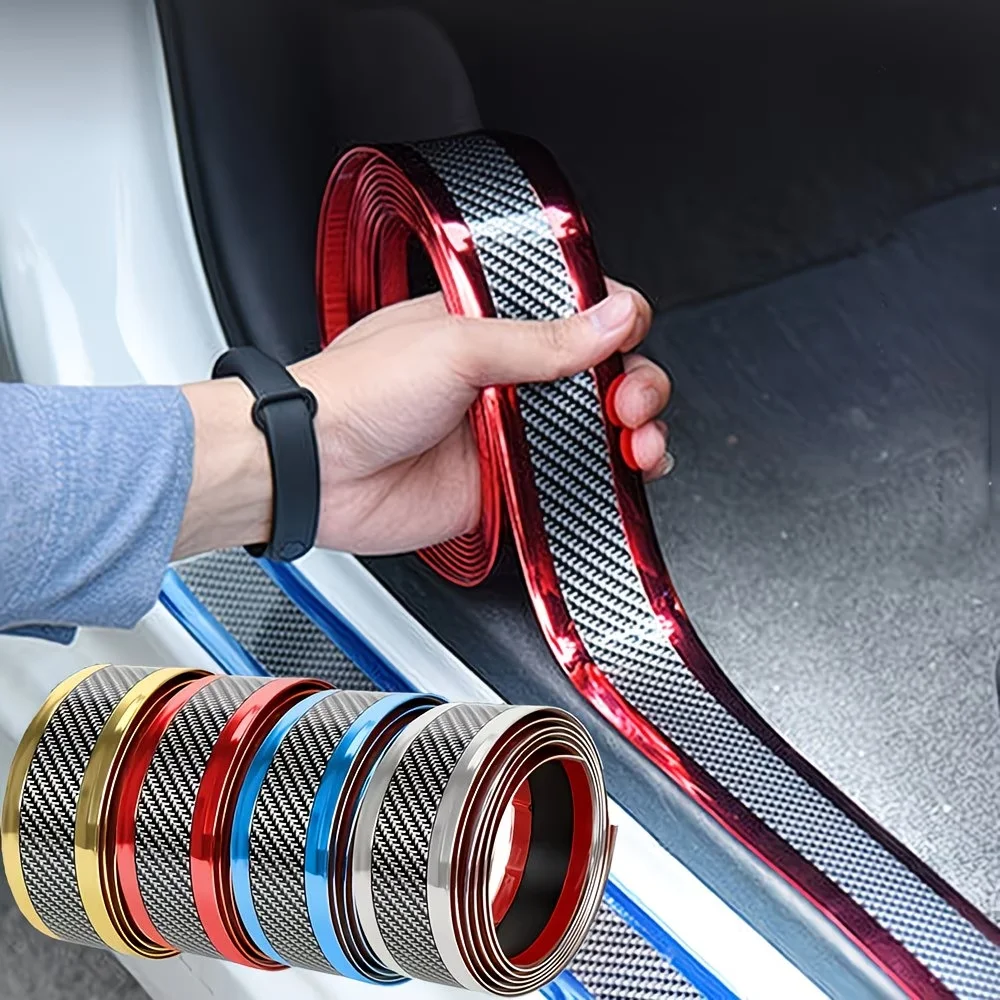 

Door Sill Protector - Self-adhesive Anti-scratch Guard with Stylish Stripe Design, Suitable for Most Cars' Anti-collision Film