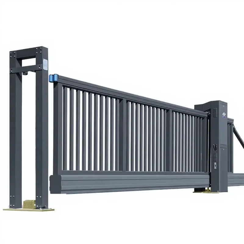 High Security Automatic Retractable Driveway Cast Slats Cantilaver Sliding Barrier Door Aluminium Gate