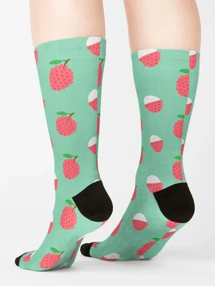 Pretty pink lychees Socks kids Rugby loose snow Socks Man Women's