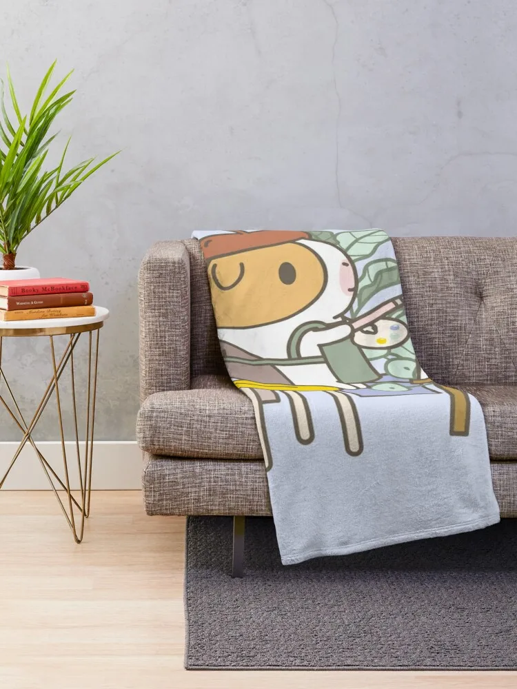 Bubu the Guinea Pig, Painter Throw Blanket warm for winter halloween Travel Blankets