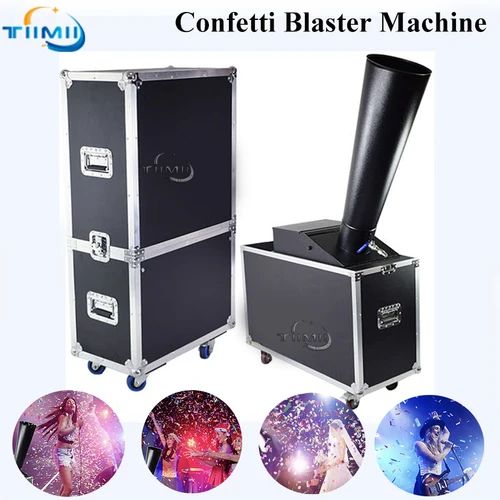 Máquina de confeti Co2 de 1-5 piezas, escenario de efecto de cañón de confeti, Control manual de Co2 Blaster Jet Flightcase, embalaje para escenario de dj