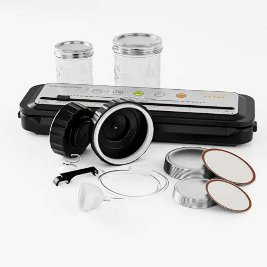 

Food Sealer w/Premium Kit with Accessory Hose for Wide and Regular Mouth Sealer, Dry & Moist Food Modes, Compact Design with 10