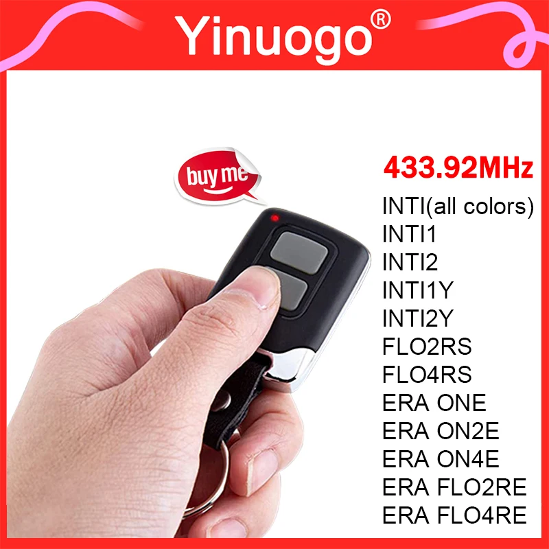 For FLO2RS FLO4RS INTI2 ERA FLO2RE FLO4RE ON2E ON4E Garage Door / Gate Remote Control 433.92MHz Rolling Code