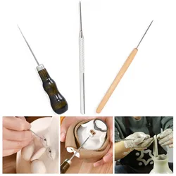 Pottery Needle Steel Needle Puncher Clay Sculpture Carving Awl Clay Polymer DIY Clay Art Sculpture Auxiliary Modeling Tool