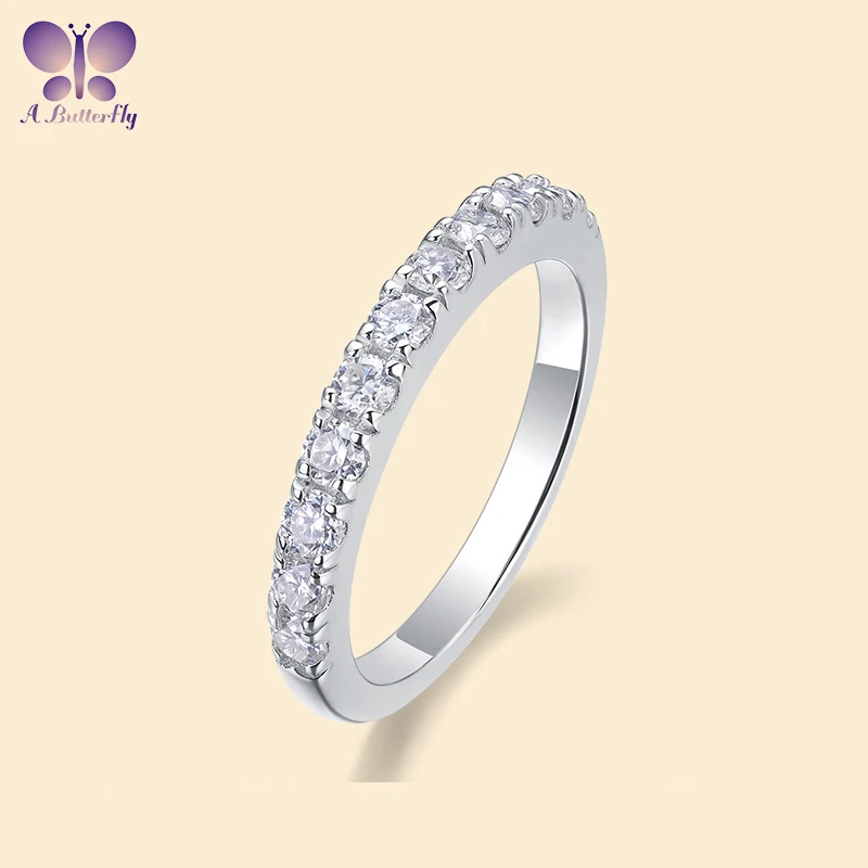 

AButterfly 100% 925 Sterling Silver D Color All Moissanite Women's Band Fine Jewelry High-Quality Birthday Gift