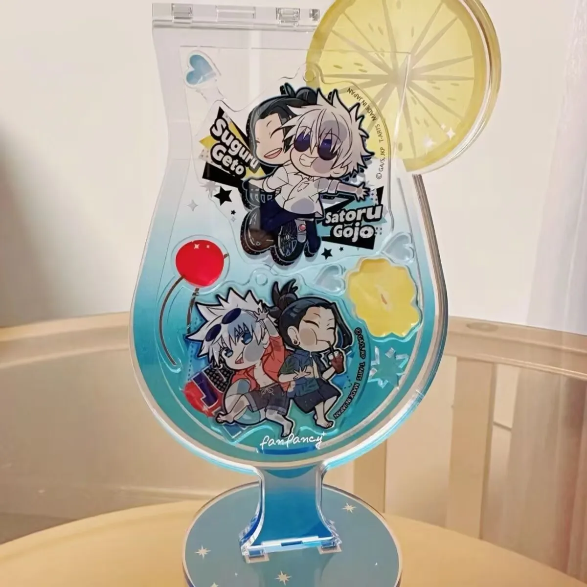 새로운 창의적인 아크릴 칵테일 "주술타카이센" 구조 사토루 유키 스탠딩 테이블 장식