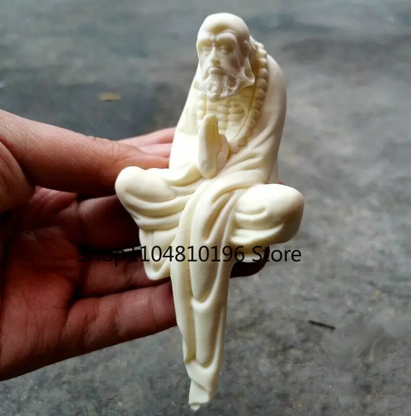 Buddha Statue Decor Tagua Nut Bodhidharma Master of Zen Arhat Dharma