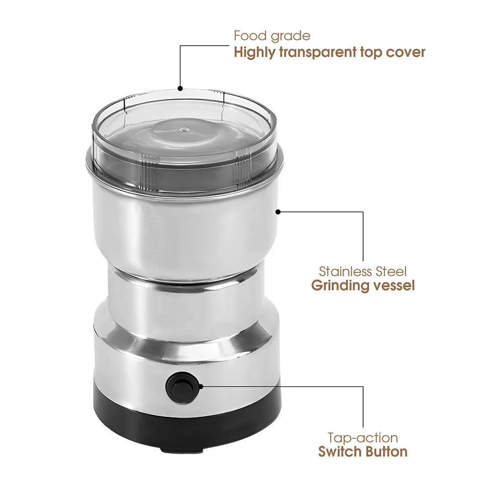 Electric Bean Grinding Tool Stainless Steel Milling Hine For Seeds Spices Herbs Multipurpose Nuts Coffee Grinder