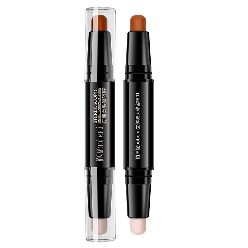 더블 엔드 컨투어 스틱 얼굴 삼차원 밝게 하는 컨투어 펜 메이크업 더블 엔드 컨실러 펜 피니싱 스틱