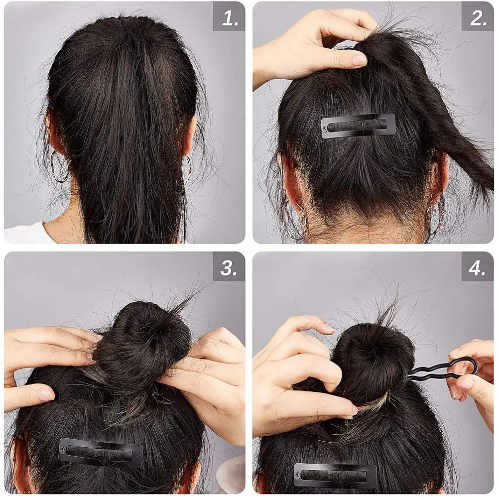 60 Pcs U Shaped Hair Pins Hair Style Grip Pins Fast Spiral Braid Twist Styling Clips for Hair Decorations