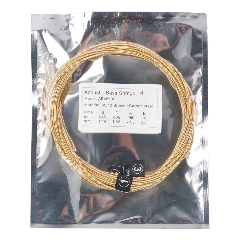 Improve Your Bass Performance with Precision Crafted 4 String Acoustic Bass Replacement Set Brass String 045100 Gauge