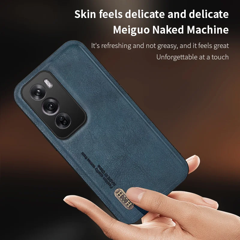 

For Oppo Reno12 Back Cover Skin Feel Shockproof Magnetic Phone PU Leather Case Soft Fundas For Oppo Reno12