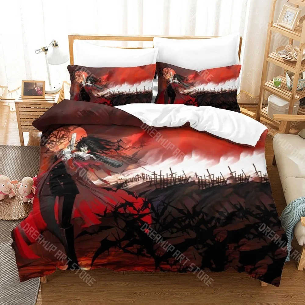 3D Printed Hellsing Bedding Set for Boys Girls Duvet Cover And Pillowcase Included Twin Queen King Full Single Double Sizes