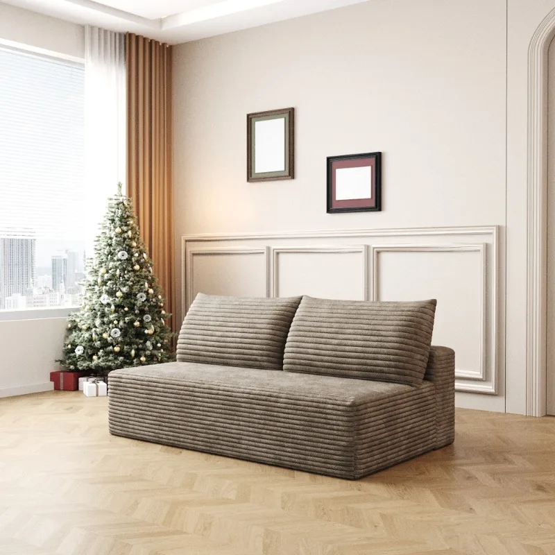

Corduroy Convertible Sofa Bed Foldable Futon Couch for Living Room Small Space Home Guest Room Furniture Decor