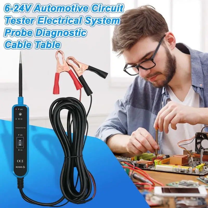 

Тестер напряжения для автомобиля, портативный тестер автомобильных цепей, устройство обнаружения напряжения, инструмент обнаружения защиты от перегрузки для тестирования