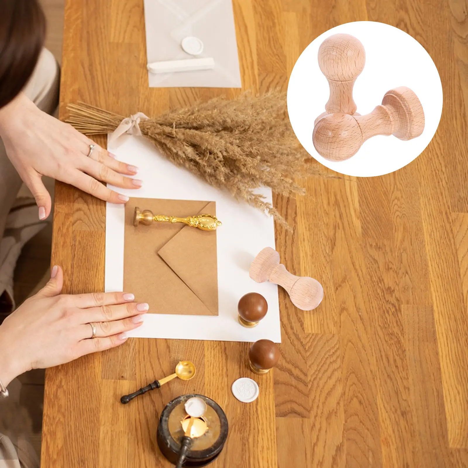 

2 шт. легких деревянных штампов с закругленными краями для DIY-поделок, скрапбукинга, ведения дневников, украшения писем, этикеток для подарочных пакетов