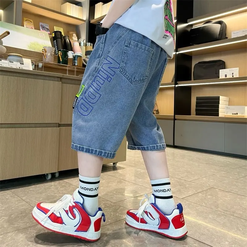 

Boys' Denim Summer Shorts 2026 New Casual Thin Jeans for Children Spring Autumn Wear Comfortable Fit Kids' Clothing
