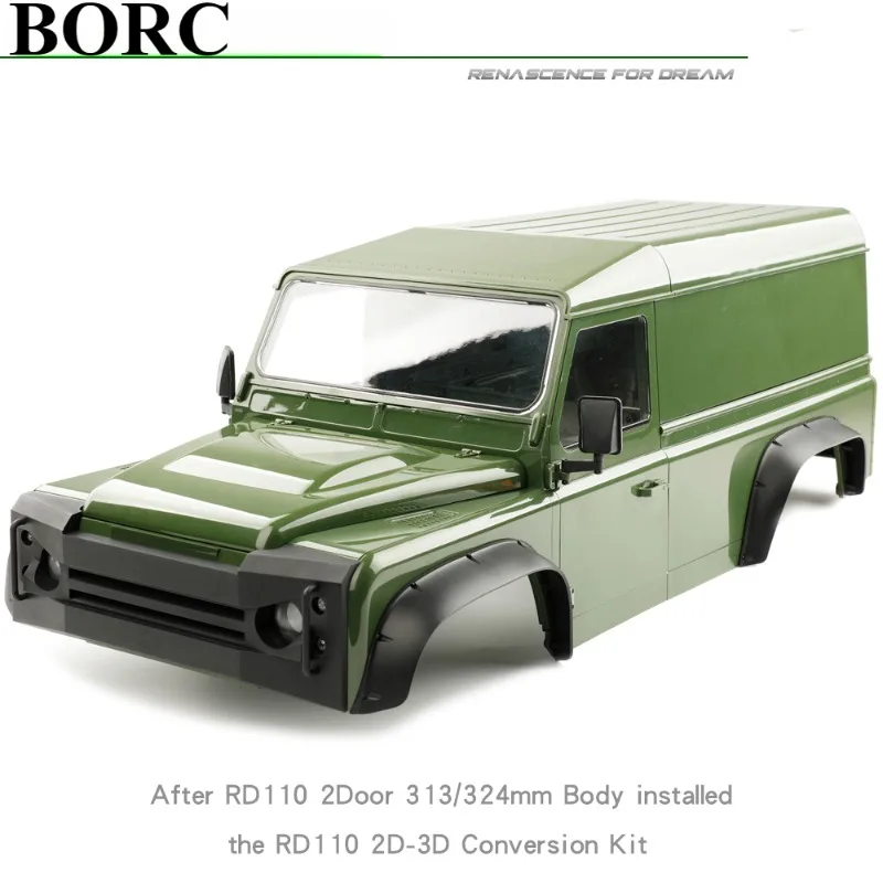 

2-door Pickup Truck Upgrade 3-door Kit Defender Van Off-road Body Parts for 1/10 RC Crawler Car RD110 2Door 313/324mm Pickup Car