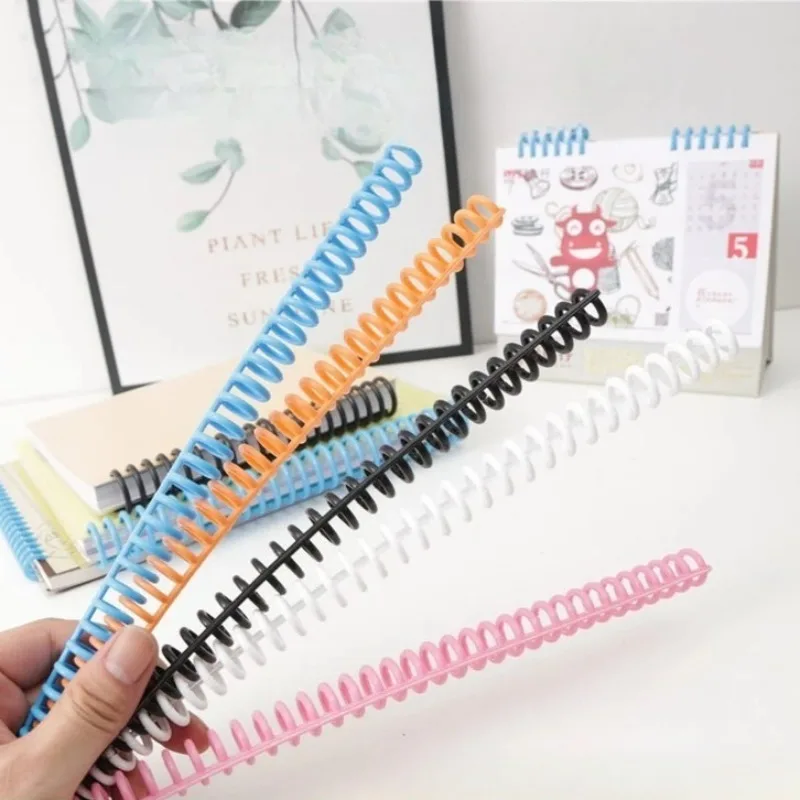 10 pezzi Anelli per rilegatura ad anelli per calendario da scrivania, A4, a 34 fori, passo 3:1, in plastica, per fogli mobili, per rilegatura di libri e agende