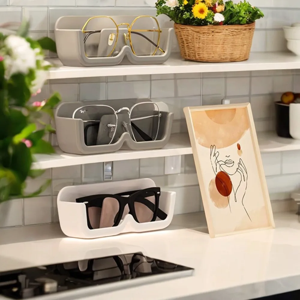 Chic, Stylish, and Elegant Wall Mounted Sunglasses Display Holder - Punch-Free Organizer Box for Elegant and Stylish Storage and