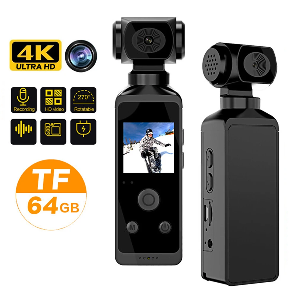 4K WiFi Action HD Camera 270° Rotatable Wifi Mini Camera Bike Motorcycle Sports DV Outdoor Waterproof 30m Underwater Camera