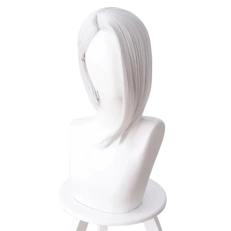 

Overwatch Ash Ashe Серебристо-белые нерегулярные короткие прямые термостойкие синтетические волосы OW Косплей Костюм Party Wigr, 7;k'2.s;9,