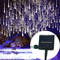 1 Pack Solar Meteor Shower LED Lights Energy-Efficient Icicle String for Garden Wedding Party Holiday Christmas Lights Outdoor