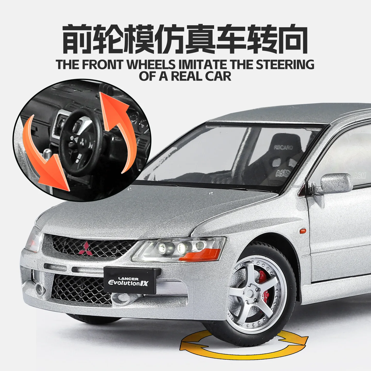 1:24 ثلاثة EV09 نسخة سيارة الشارع محاكاة سبيكة سيارة رياضية نموذج الصوت والضوء لعبة ترخيص حقيقي #3