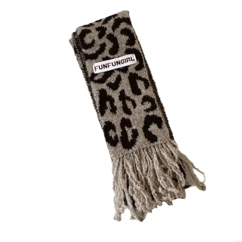 HX6F LEOPARDOS VINTAGE Tassas estampado Bufanda Softle Teckinghief Cálida