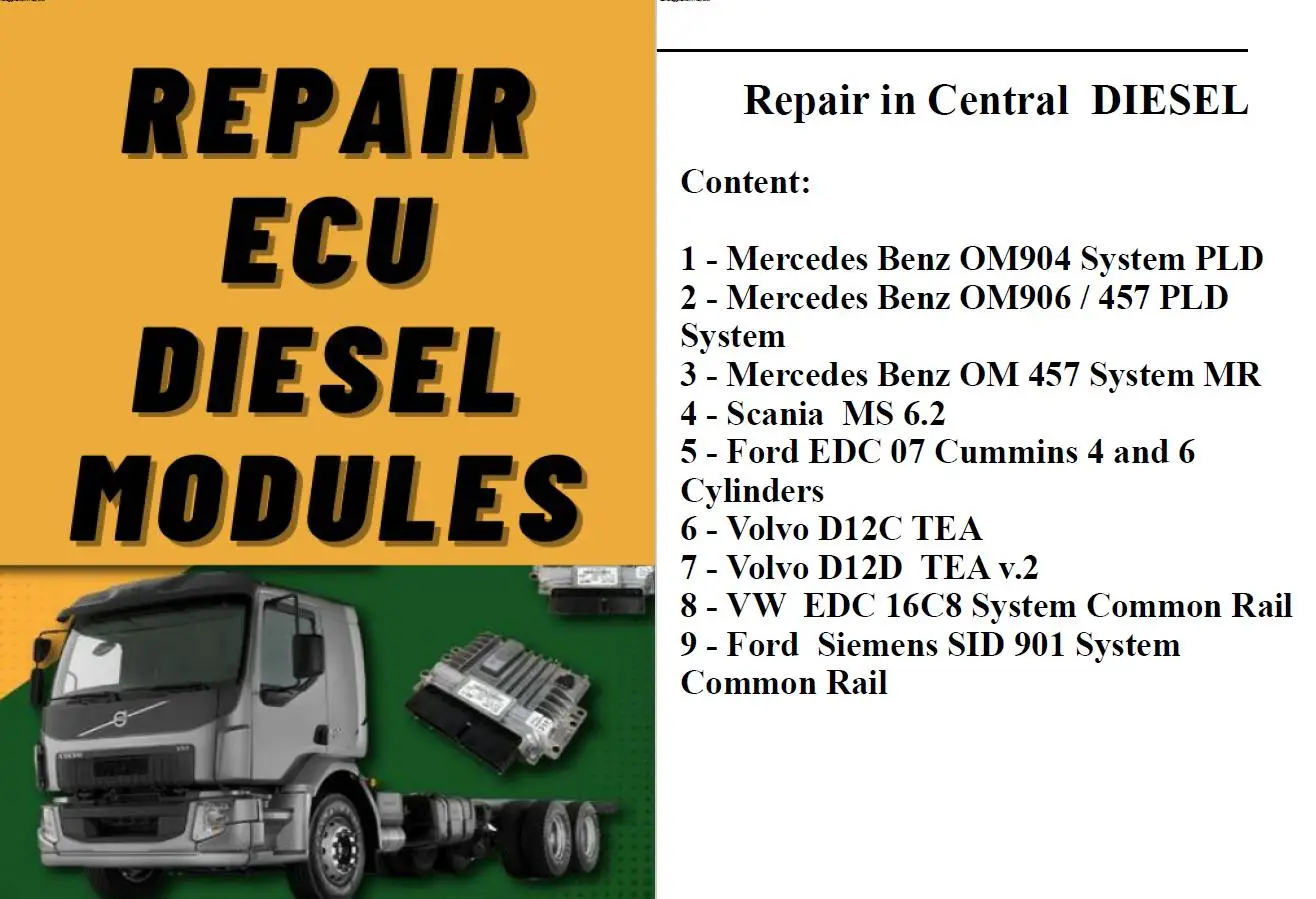 5 PCS ECU REPAIR Manuals Repairing Injection Modules in the Workshop DIESEL ELECTRONICS Study Guide Car Truck Diagnostic Tools